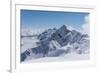 View on Winter Snowy Mountains and Blue Sky above Clouds, Krasnaya Polyana, Sochi, Russia-wasja-Framed Photographic Print