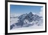 View on Winter Snowy Mountains and Blue Sky above Clouds, Krasnaya Polyana, Sochi, Russia-wasja-Framed Photographic Print