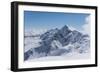 View on Winter Snowy Mountains and Blue Sky above Clouds, Krasnaya Polyana, Sochi, Russia-wasja-Framed Photographic Print