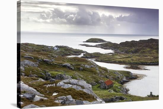 View Out to Sea over Abandoned Crofts at the Township of Manish-Lee Frost-Stretched Canvas