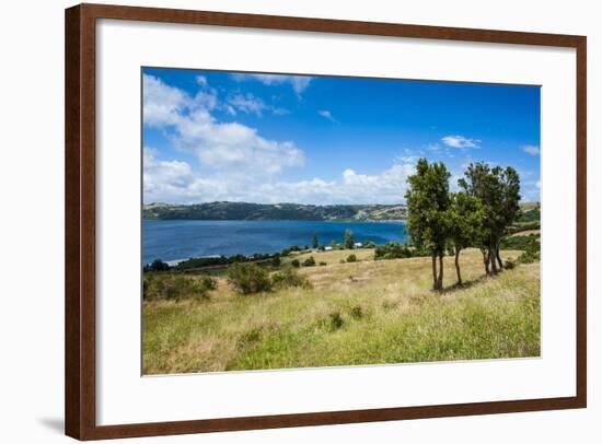 View over a Bay in Chiloe, Chile, South America-Michael Runkel-Framed Photographic Print