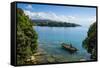 View over a Canoe on Nkhata Bay, Lake Malawi, Malawi, Africa-Michael Runkel-Framed Stretched Canvas