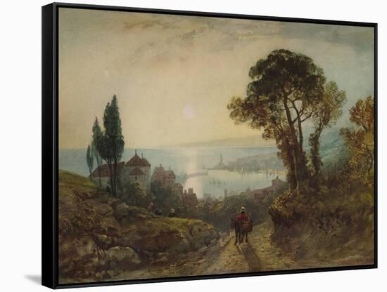 'View over a harbour', c1859, (1938)-William Wyld-Framed Stretched Canvas