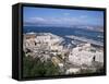 View Over Airport and Europort, Gibraltar, Mediterranean-Michael Jenner-Framed Stretched Canvas