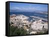 View Over Airport and Europort, Gibraltar, Mediterranean-Michael Jenner-Framed Stretched Canvas