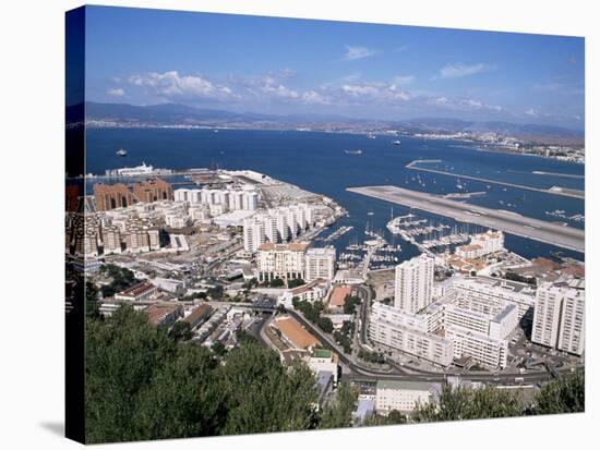 View Over Airport and Europort, Gibraltar, Mediterranean-Michael Jenner-Stretched Canvas