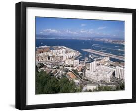 View Over Airport and Europort, Gibraltar, Mediterranean-Michael Jenner-Framed Photographic Print