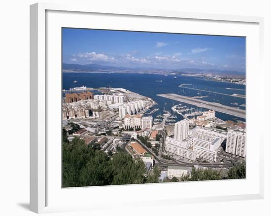 View Over Airport and Europort, Gibraltar, Mediterranean-Michael Jenner-Framed Photographic Print