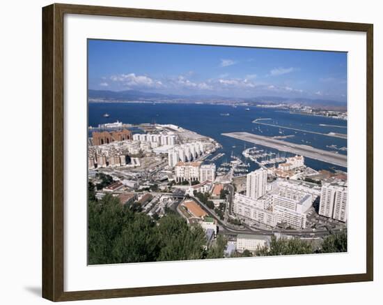 View Over Airport and Europort, Gibraltar, Mediterranean-Michael Jenner-Framed Photographic Print