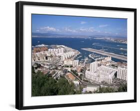 View Over Airport and Europort, Gibraltar, Mediterranean-Michael Jenner-Framed Photographic Print