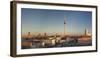 View over Alexanderstrasse to TV Tower, Rotes Rathaus (Red Town Hall), Hotel Park Inn and Alexa sho-Markus Lange-Framed Photographic Print