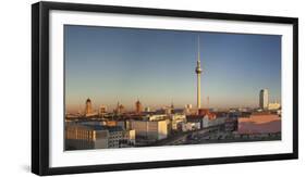 View over Alexanderstrasse to TV Tower, Rotes Rathaus (Red Town Hall), Hotel Park Inn and Alexa sho-Markus Lange-Framed Photographic Print