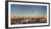 View over Alexanderstrasse to TV Tower, Rotes Rathaus (Red Town Hall), Hotel Park Inn and Alexa sho-Markus Lange-Framed Photographic Print