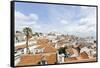 View over Alfama District and SŽ Cathedral-Axel Schmies-Framed Stretched Canvas