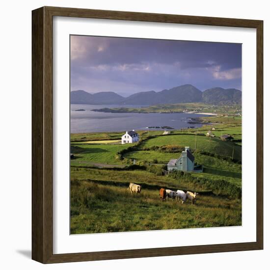 View over Allihies and Ballydonegan Bay, Beara Peninsula, County Cork, Munster, Republic of Ireland-Stuart Black-Framed Photographic Print