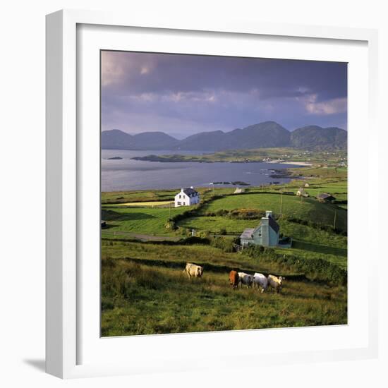 View over Allihies and Ballydonegan Bay, Beara Peninsula, County Cork, Munster, Republic of Ireland-Stuart Black-Framed Photographic Print