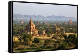View over Ancient Temples from Shwesandaw Temple-Stuart Black-Framed Stretched Canvas