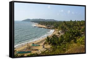 View over Anjuna Beach, Goa, India, Asia-Yadid Levy-Framed Stretched Canvas