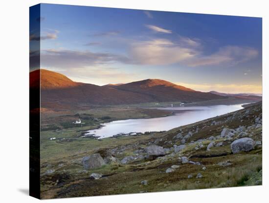 View over Ardvourlie, Borglass and Loch Seaforth, North Harris, Outer Hebrides, Scotland, UK-Patrick Dieudonne-Stretched Canvas