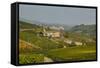 View over Barolo Village and Vineyards, Langhe, Cuneo District, Piedmont, Italy, Europe-Yadid Levy-Framed Stretched Canvas