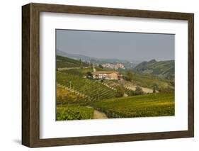 View over Barolo Village and Vineyards, Langhe, Cuneo District, Piedmont, Italy, Europe-Yadid Levy-Framed Photographic Print