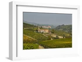 View over Barolo Village and Vineyards, Langhe, Cuneo District, Piedmont, Italy, Europe-Yadid Levy-Framed Photographic Print