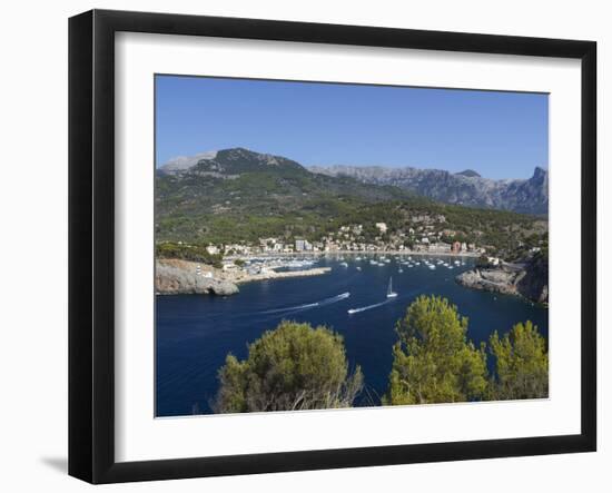 View over Bay and Harbour, Port De Soller, Mallorca (Majorca), Balearic Islands, Spain, Mediterrane-Stuart Black-Framed Photographic Print