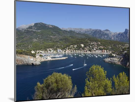 View over Bay and Harbour, Port De Soller, Mallorca (Majorca), Balearic Islands, Spain, Mediterrane-Stuart Black-Mounted Photographic Print