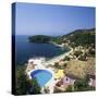 View over Bay, Kalami, North East Coast, Corfu, Ionian Islands, Greek Islands, Greece-Stuart Black-Stretched Canvas