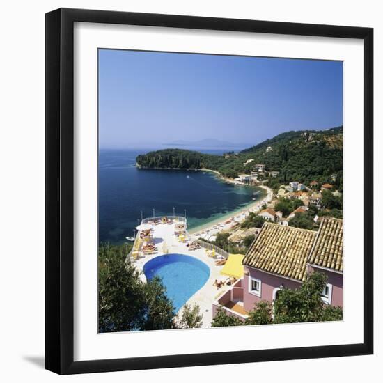 View over Bay, Kalami, North East Coast, Corfu, Ionian Islands, Greek Islands, Greece-Stuart Black-Framed Photographic Print