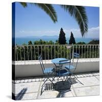 View over Bay of Tunis from Terrace of Dar Said Hotel, Sidi Bou Said, Tunisia, North Africa, Africa-Stuart Black-Stretched Canvas