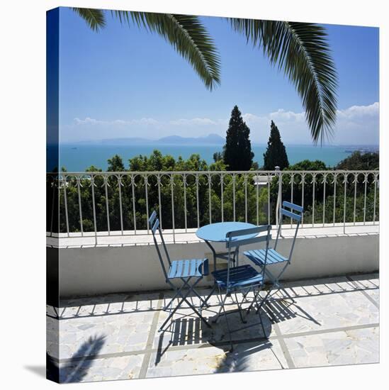 View over Bay of Tunis from Terrace of Dar Said Hotel, Sidi Bou Said, Tunisia, North Africa, Africa-Stuart Black-Stretched Canvas