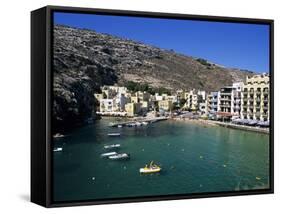 View over Bay, Xlendi, Gozo, Malta, Mediterranean, Europe-Stuart Black-Framed Stretched Canvas