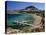 View over Beach and Castle, Lindos, Rhodes Island, Dodecanese Islands, Greek Islands, Greece-Stuart Black-Stretched Canvas