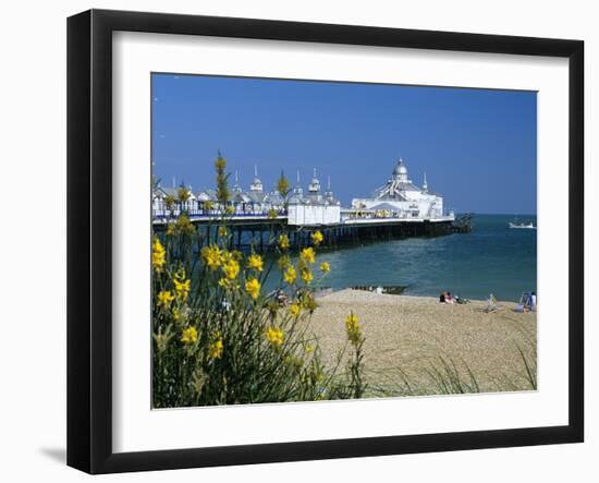 View over Beach and Pier, Eastbourne, East Sussex, England, United Kingdom, Europe-Stuart Black-Framed Photographic Print