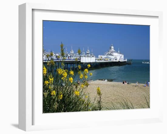 View over Beach and Pier, Eastbourne, East Sussex, England, United Kingdom, Europe-Stuart Black-Framed Photographic Print