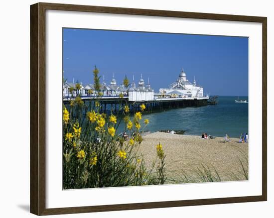 View over Beach and Pier, Eastbourne, East Sussex, England, United Kingdom, Europe-Stuart Black-Framed Photographic Print