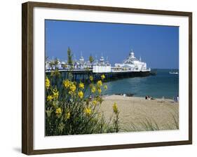 View over Beach and Pier, Eastbourne, East Sussex, England, United Kingdom, Europe-Stuart Black-Framed Photographic Print