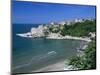 View over Beach to the Old Fortified City, Ulcinj, Haj-Nehaj, Montenegro, Europe-Stuart Black-Mounted Photographic Print