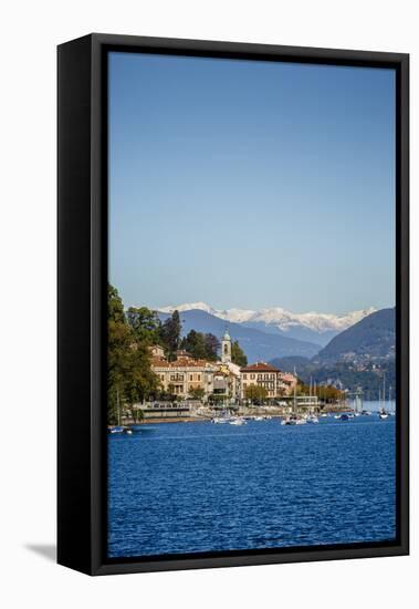 View over Belgirate, Lake Maggiore, Italian Lakes, Piedmont, Italy, Europe-Yadid Levy-Framed Stretched Canvas