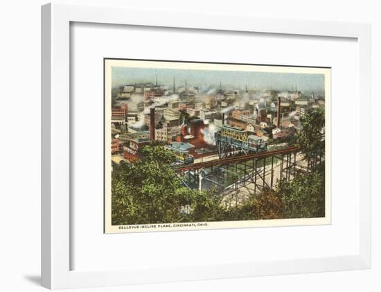 View over Bellevue Incline Plane, Cincinnati, Ohio-null-Framed Art Print