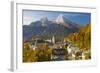 View over Berchtesgaden and the Watzmann Mountain, Berchtesgaden, Bavaria, Germany, Europe-Miles Ertman-Framed Photographic Print