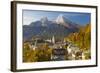 View over Berchtesgaden and the Watzmann Mountain, Berchtesgaden, Bavaria, Germany, Europe-Miles Ertman-Framed Photographic Print