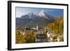 View over Berchtesgaden and the Watzmann Mountain, Berchtesgaden, Bavaria, Germany, Europe-Miles Ertman-Framed Photographic Print