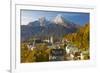 View over Berchtesgaden and the Watzmann Mountain, Berchtesgaden, Bavaria, Germany, Europe-Miles Ertman-Framed Photographic Print