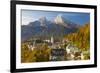 View over Berchtesgaden and the Watzmann Mountain, Berchtesgaden, Bavaria, Germany, Europe-Miles Ertman-Framed Photographic Print