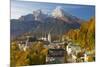 View over Berchtesgaden and the Watzmann Mountain, Berchtesgaden, Bavaria, Germany, Europe-Miles Ertman-Mounted Photographic Print