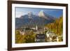 View over Berchtesgaden and the Watzmann Mountain, Berchtesgaden, Bavaria, Germany, Europe-Miles Ertman-Framed Photographic Print