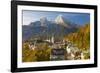 View over Berchtesgaden and the Watzmann Mountain, Berchtesgaden, Bavaria, Germany, Europe-Miles Ertman-Framed Photographic Print