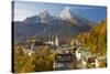 View over Berchtesgaden and the Watzmann Mountain, Berchtesgaden, Bavaria, Germany, Europe-Miles Ertman-Stretched Canvas